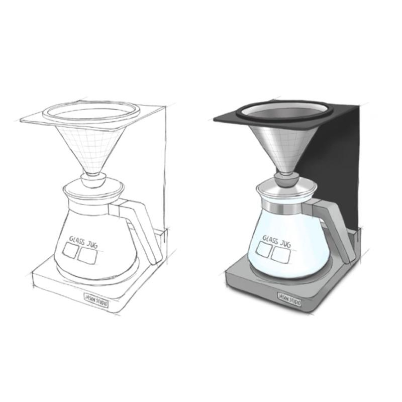 J.S.工業4.1 咖啡濾杯 組 手沖咖啡組 手沖咖啡壺 輕工業青水模風咖啡濾杯組 木盒收納盒 不鏽鋼咖啡濾網 努哇克-細節圖4