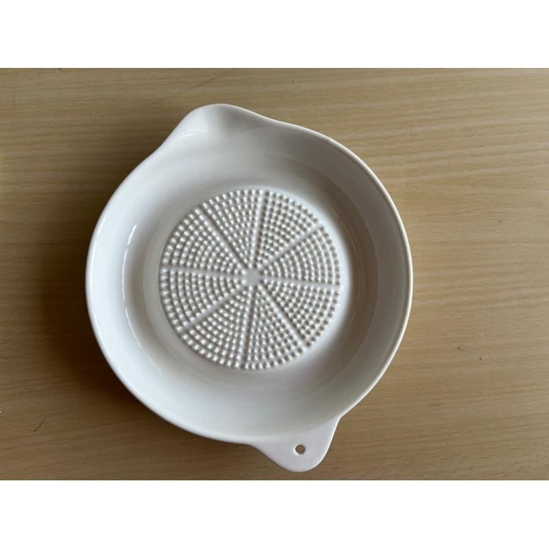 飯匙 日本製 筷架 檜意森活村 原木 大磨泥盤 陶瓷 白色 嬰兒食品 果泥盤 大蒜-細節圖2