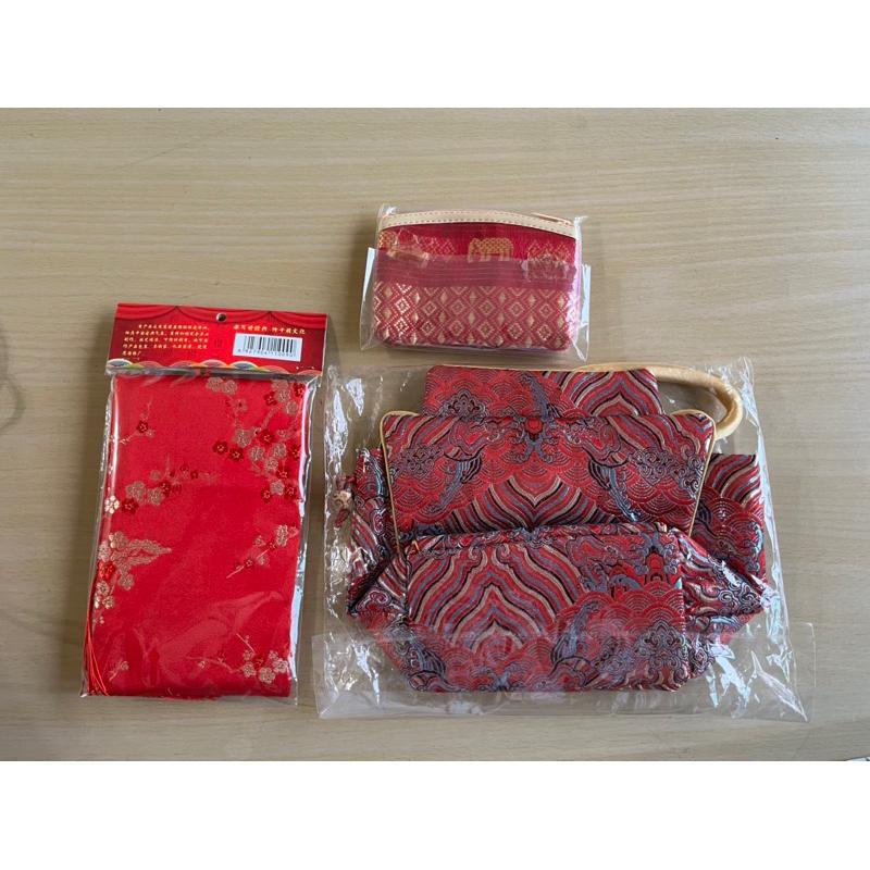全新 真皮 皮革 牛皮 零錢包 中國風小提包 單提把 紅包 布袋 環保 泰國 大象 小錢包 古風 文藝 漢服 布包-細節圖7