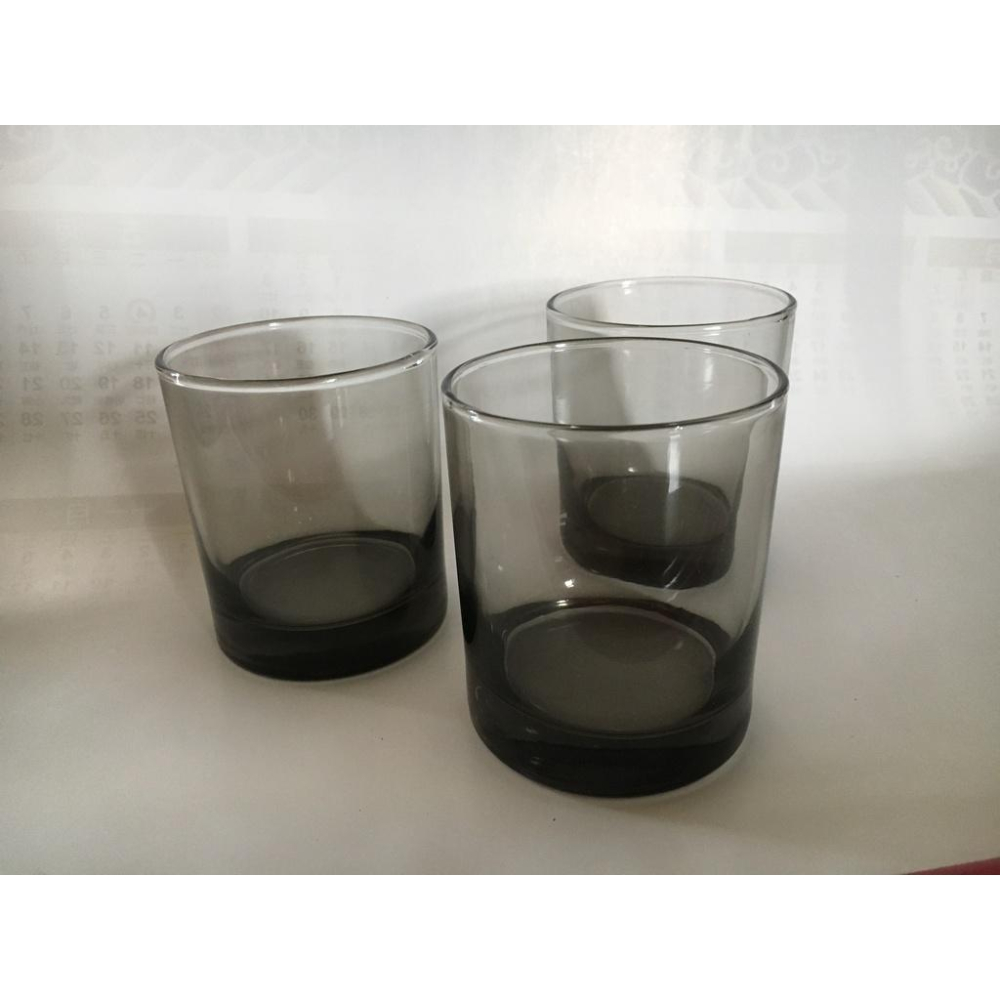 三富圓杯 3入 厚底杯 威士忌杯 酒杯 玻璃杯 台灣玻璃館 鐵灰色 台灣製-細節圖2