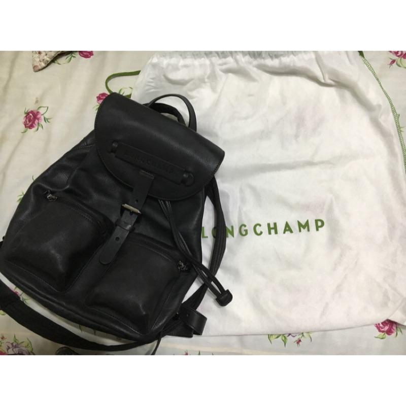 全新 Longchamp 經典3D系列Logo 壓印牛皮後背包-細節圖2