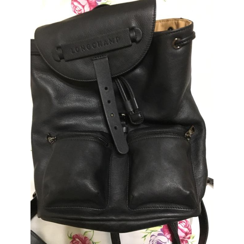 全新 Longchamp 經典3D系列Logo 壓印牛皮後背包-細節圖7