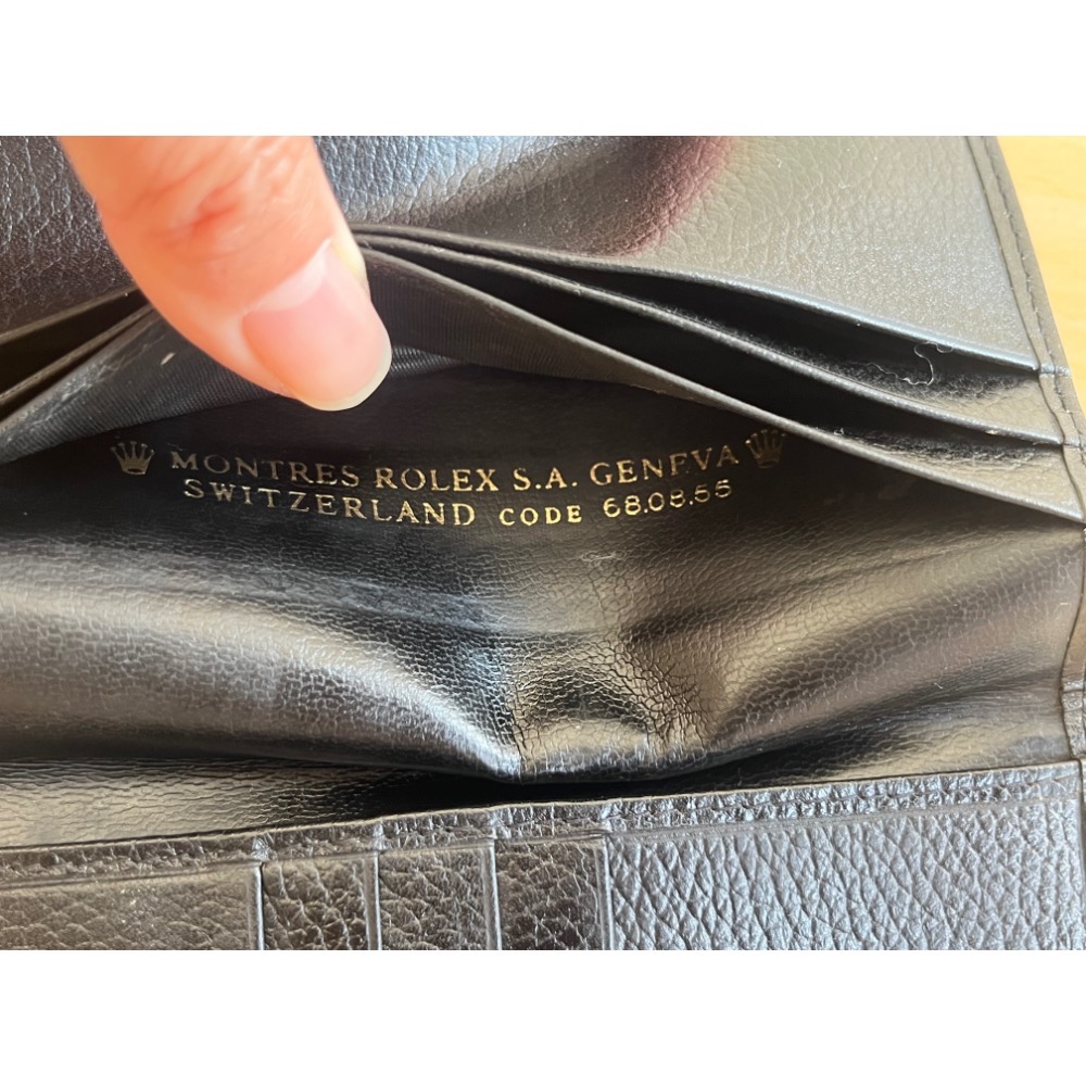Rolex 勞力士 黑色文件夾 護照夾 皮革皮夾 卡片夾 原廠正品-細節圖3