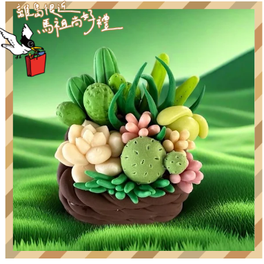 好療癒~黏土多肉盆栽擺件-細節圖2