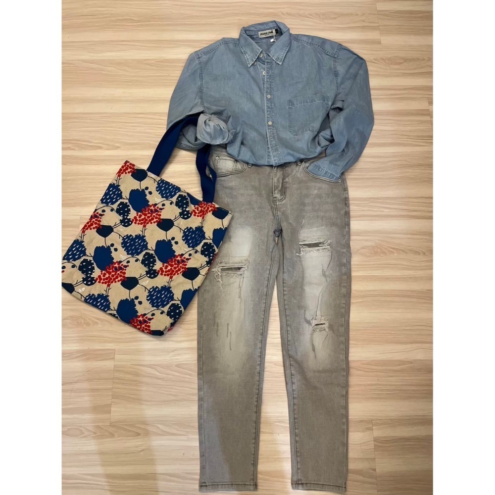 ** 台灣現貨 ** 揪in 牛仔襯衫 中性設計 oversized 情侶款 台灣自有品牌-細節圖4