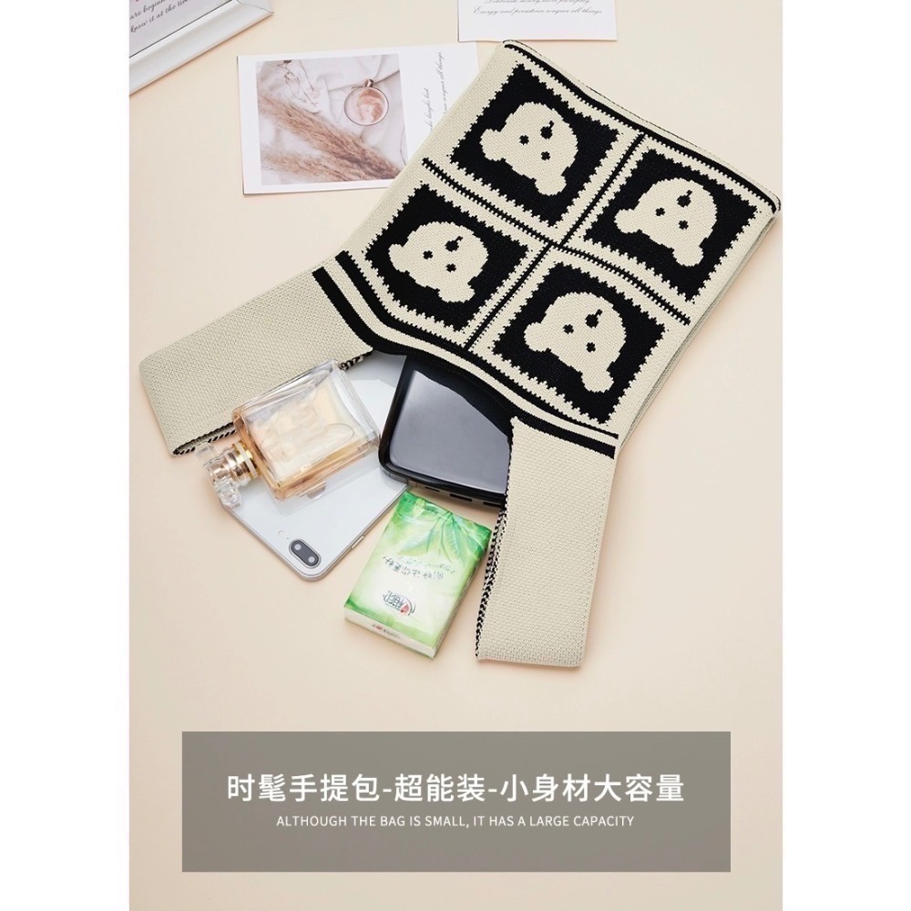 【出清破盤價】手提針織包✨日常手提包 / 容量超夠✨-細節圖6