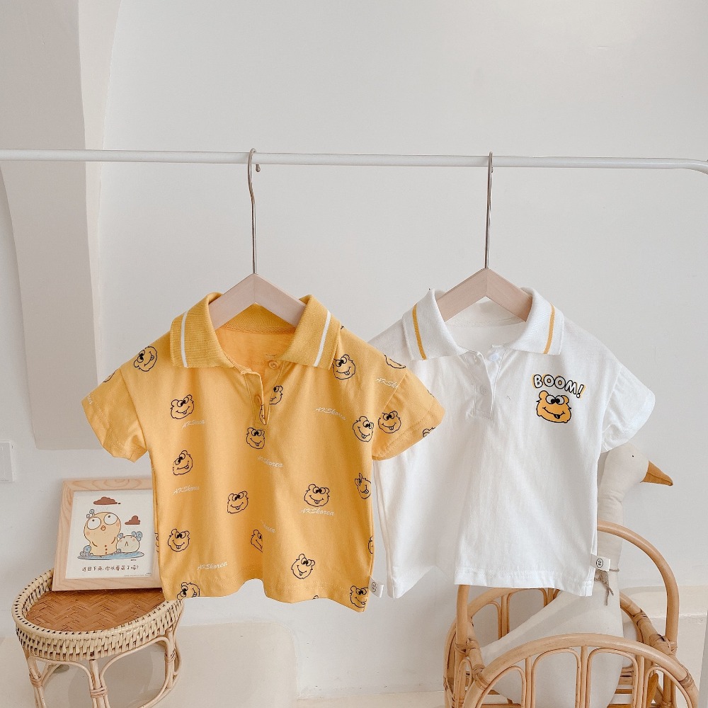 【現貨當日出貨✨】韓版小童衣服 小怪獸POLO衫 上衣 T恤 造型 春夏裝 ins-細節圖4