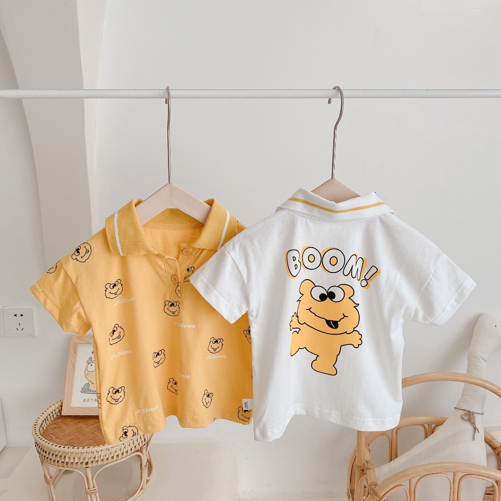 【現貨當日出貨✨】韓版小童衣服 小怪獸POLO衫 上衣 T恤 造型 春夏裝 ins-細節圖5