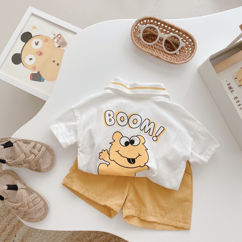 【現貨當日出貨✨】韓版小童衣服 小怪獸POLO衫 上衣 T恤 造型 春夏裝 ins-細節圖6