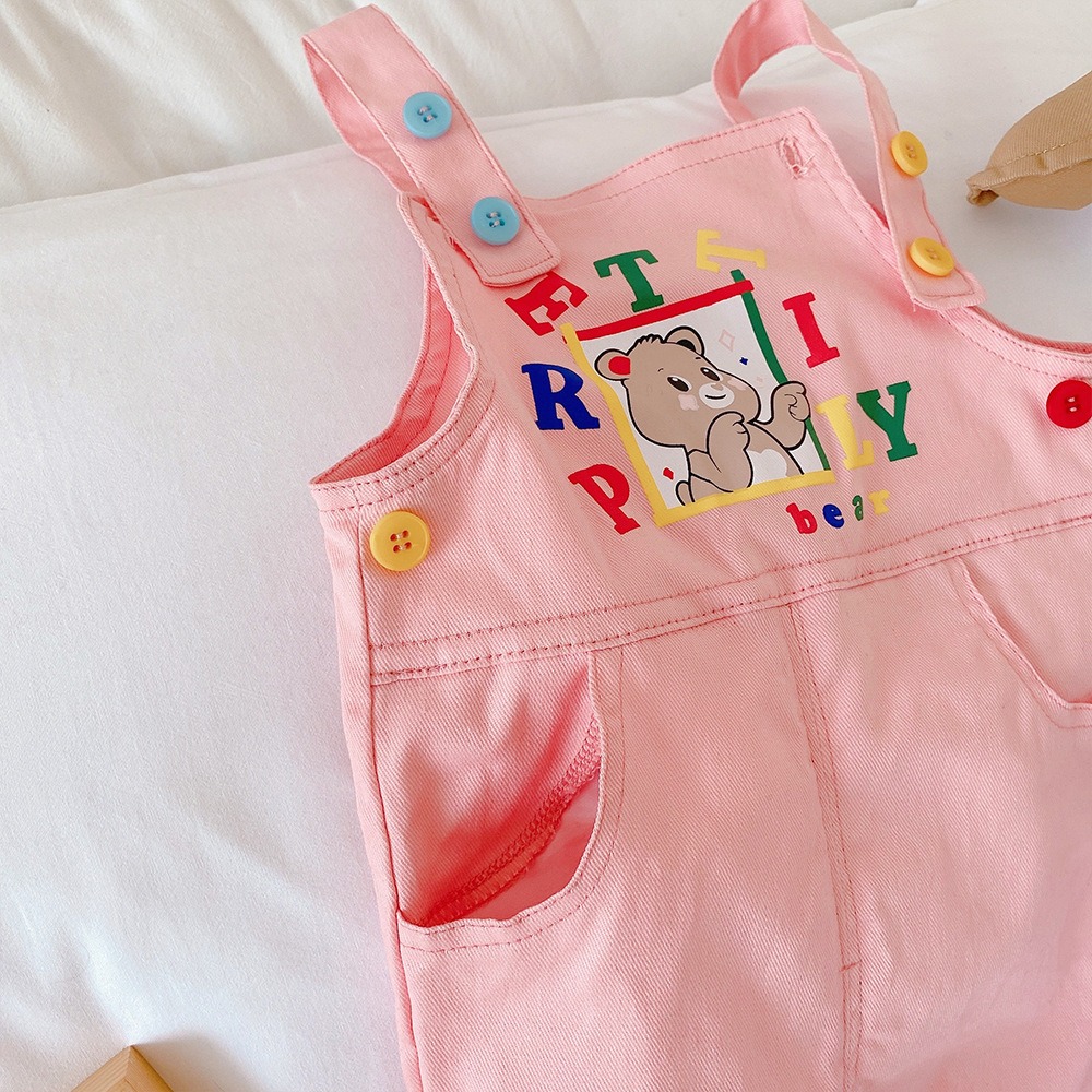 【現貨當日出貨✨】韓版小童衣服 兩件套 可愛小熊吊帶褲 連身褲 吊帶褲 春夏裝 ins-細節圖4