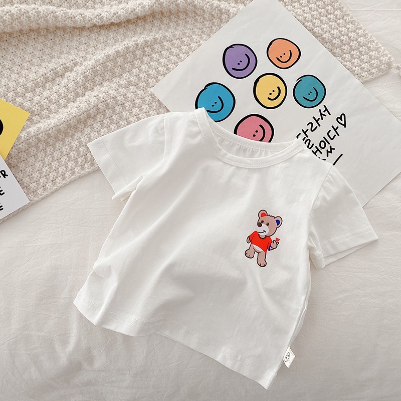 【現貨當日出貨✨】韓版小童衣服 兩件套 帥氣小熊吊帶褲 連身褲 吊帶褲 春夏裝 ins-細節圖3