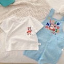 【現貨當日出貨✨】韓版小童衣服 兩件套 帥氣小熊吊帶褲 連身褲 吊帶褲 春夏裝 ins-規格圖4