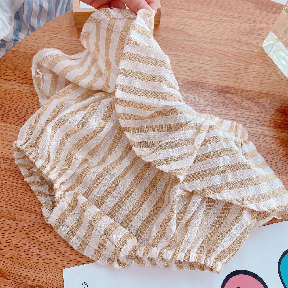 【現貨當日出貨✨】韓版小童衣服 三件套 送髮帶 蓬蓬袖荷葉領 褲裙 洋裝 女童 短袖 可愛衣服 女童 春夏裝 ins-細節圖6