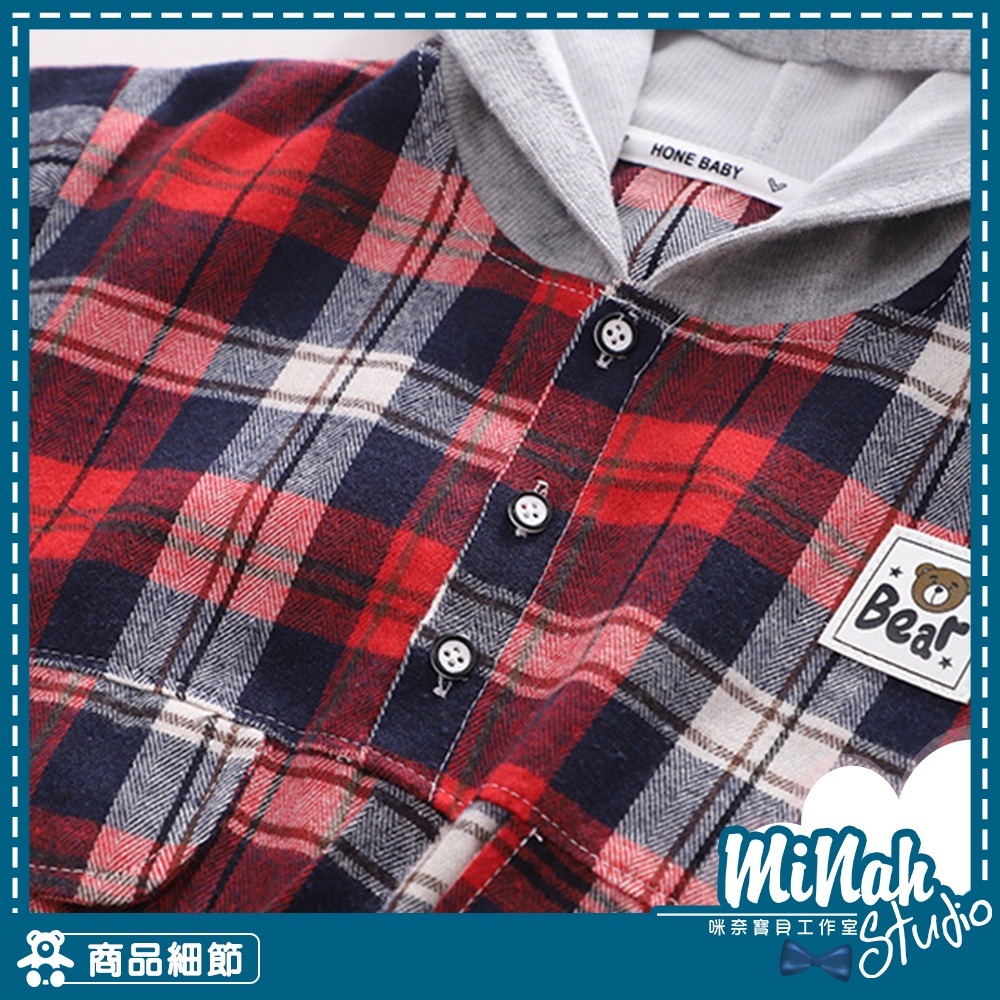 【現貨當日出貨✨】韓版小童衣服 兩件套 格紋套裝 格紋外套 英倫風 秋冬裝 ins-細節圖5