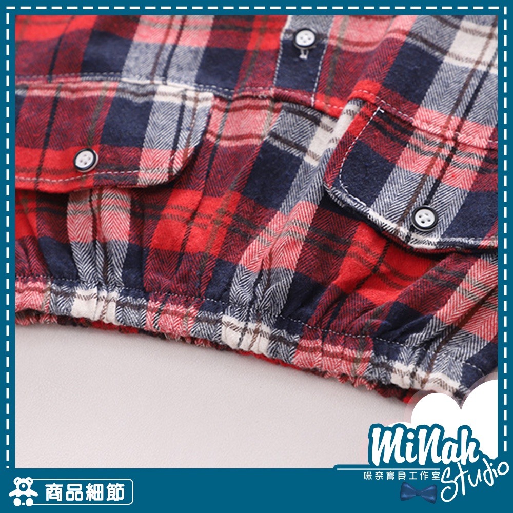 【現貨當日出貨✨】韓版小童衣服 兩件套 格紋套裝 格紋外套 英倫風 秋冬裝 ins-細節圖7