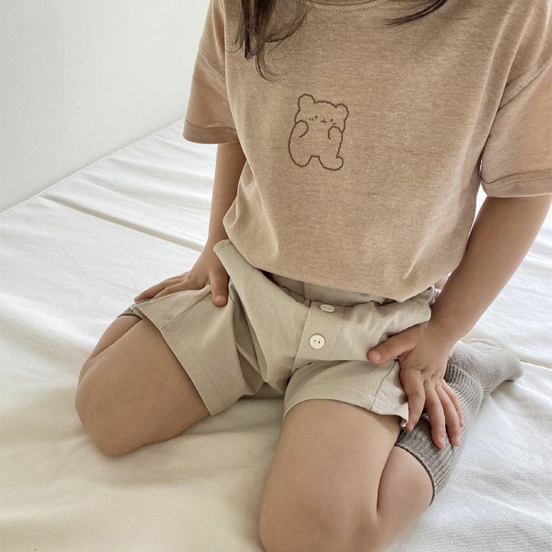 【現貨當日出貨✨】韓版小童衣服 手繪線條小熊T 軟糖小熊 上衣 T恤 文青 春夏裝 ins-細節圖2