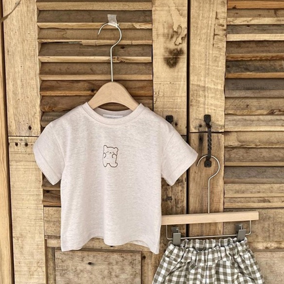 【現貨當日出貨✨】韓版小童衣服 手繪線條小熊T 軟糖小熊 上衣 T恤 文青 春夏裝 ins-細節圖6