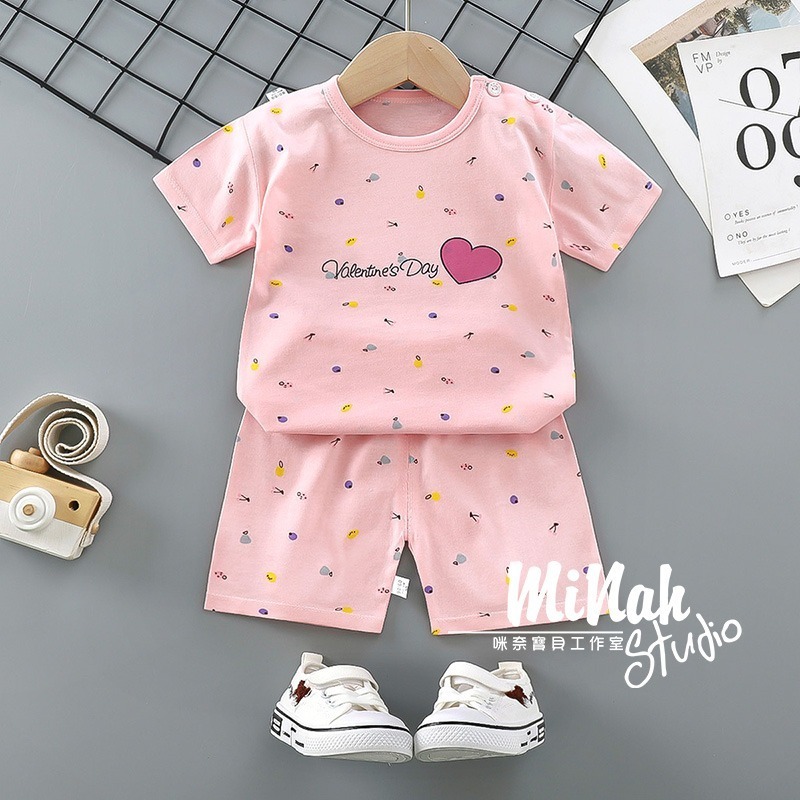 【現貨當日出貨✨】韓版小童衣服 多款 兩件套 滿版塗鴉套裝 休閒 開扣 居家 姊弟裝 兄妹裝 春夏裝-細節圖7