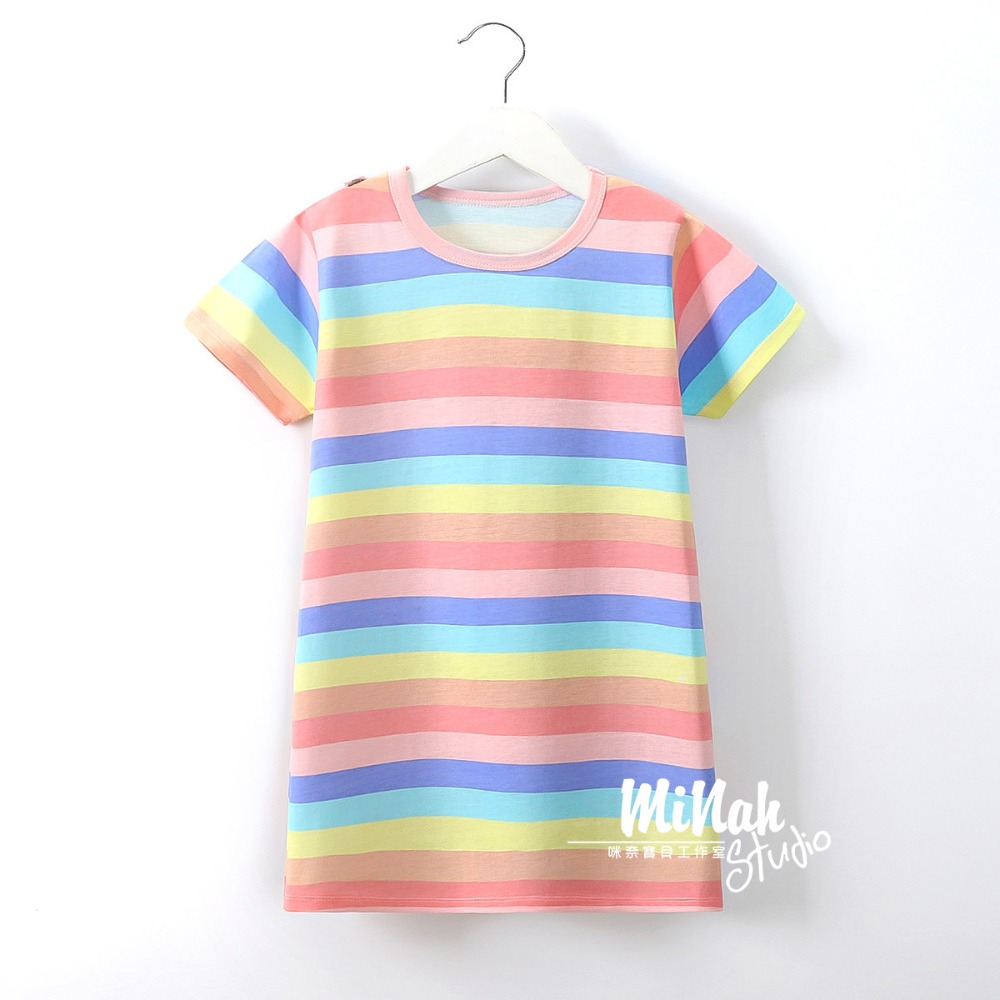 【現貨當日出貨✨】韓版小童衣服 繽紛甜美睡裙 睡衣 睡裙 休閒 居家 姊妹裝 春夏裝-細節圖9