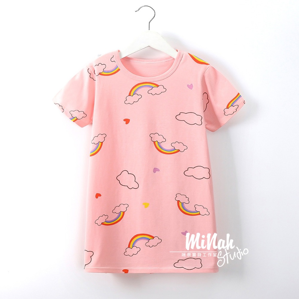 【現貨當日出貨✨】韓版小童衣服 繽紛甜美睡裙 睡衣 睡裙 休閒 居家 姊妹裝 春夏裝-細節圖10
