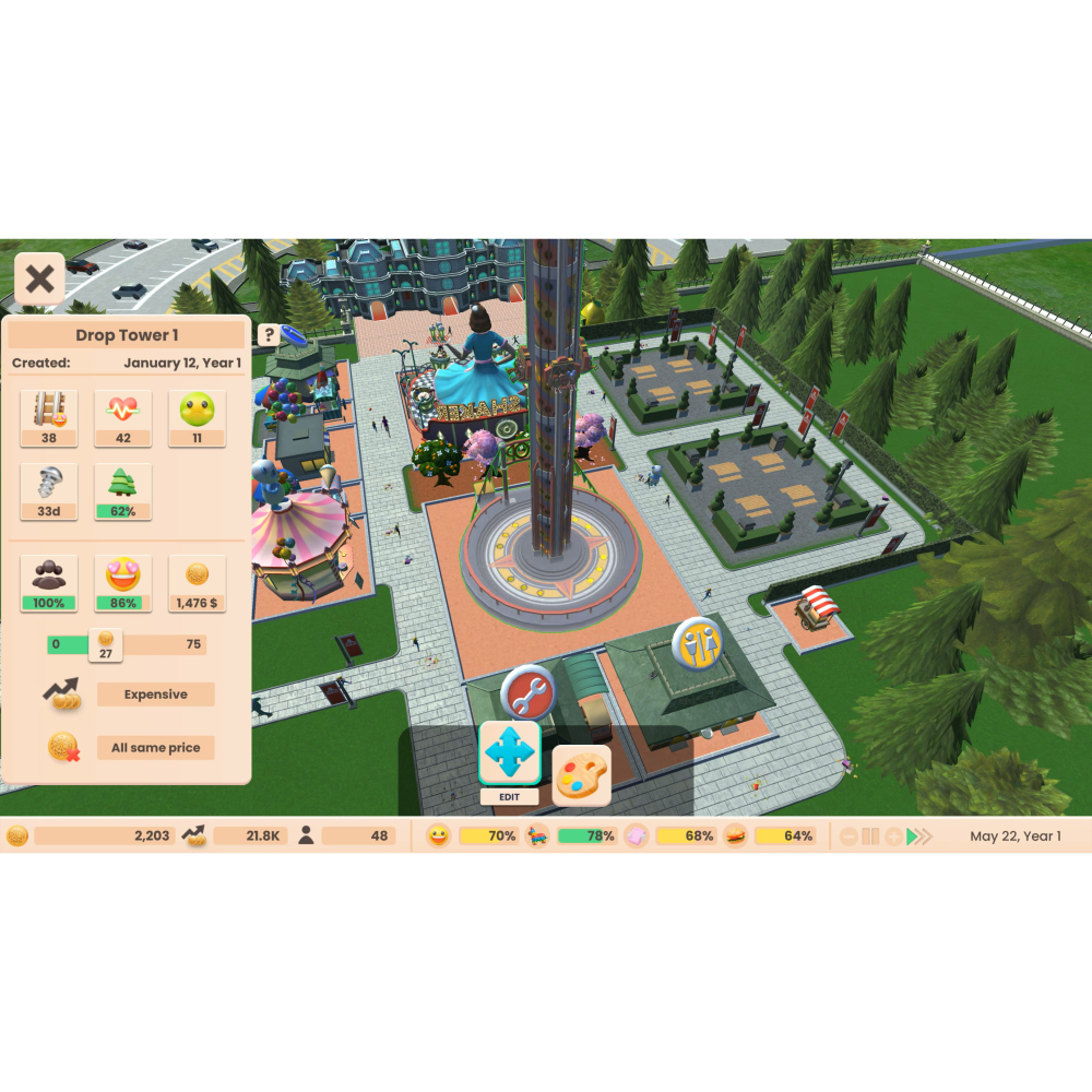 Switch 模擬樂園 冒險 英文版 經營遊樂設施 RollerCoaster Tycoon adventures NS-細節圖3