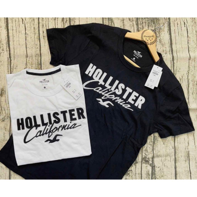 保證正品HCO Hollister 海鷗 圓領 成人版 大LOGO 素T 短T 白色 黑色 40【Huang-RL】