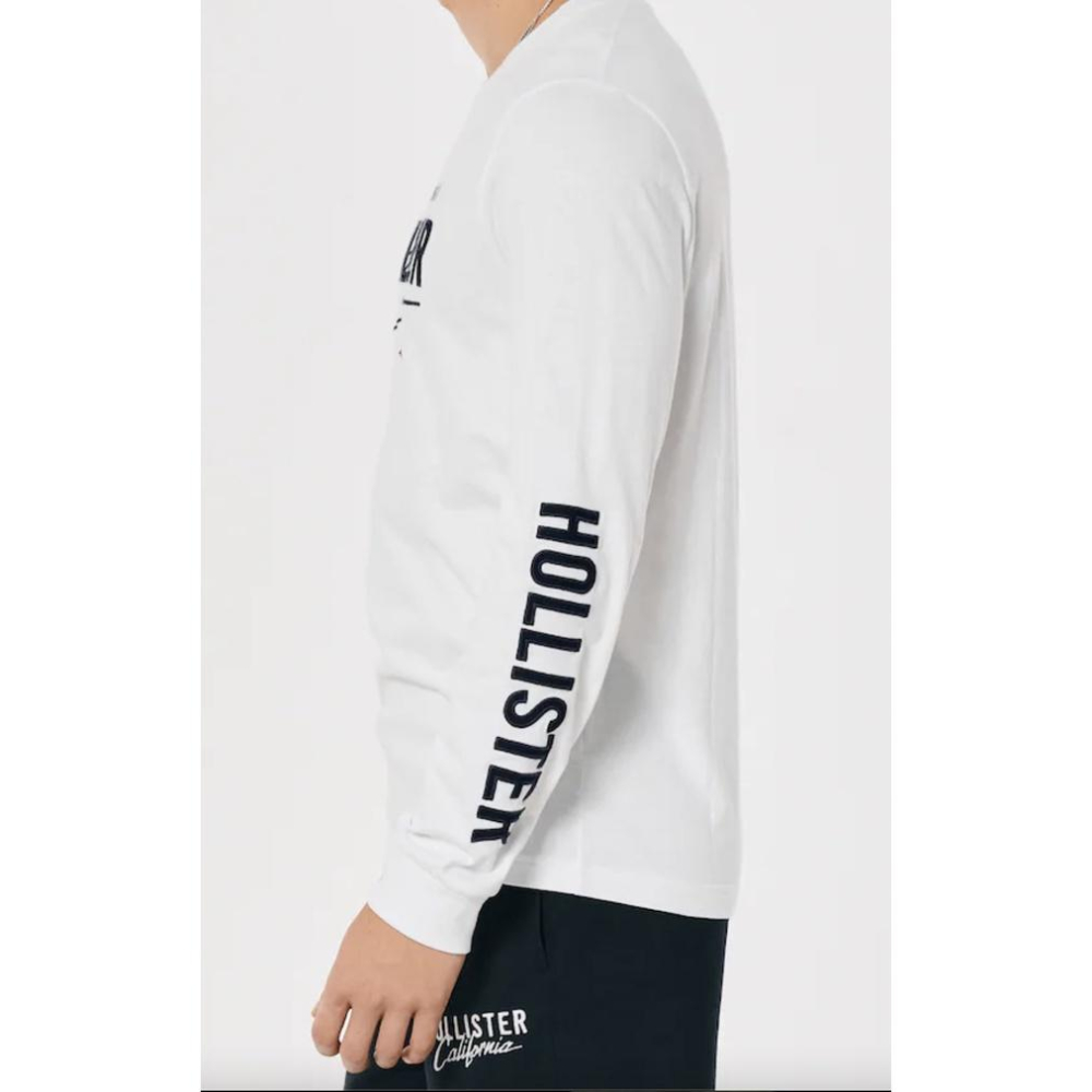 💯保證正品💯HCO Hollister 海鷗 素t 長袖 成人版 白色 黑色 LOGO 刺繡 93 【Huang-RL】-細節圖7