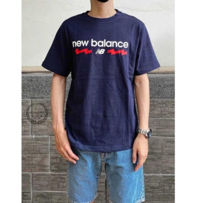 💯保證正品💯new balance NB成人版 紐巴倫 短袖 短T 深藍 金標 LOGO 39 Huang-RL