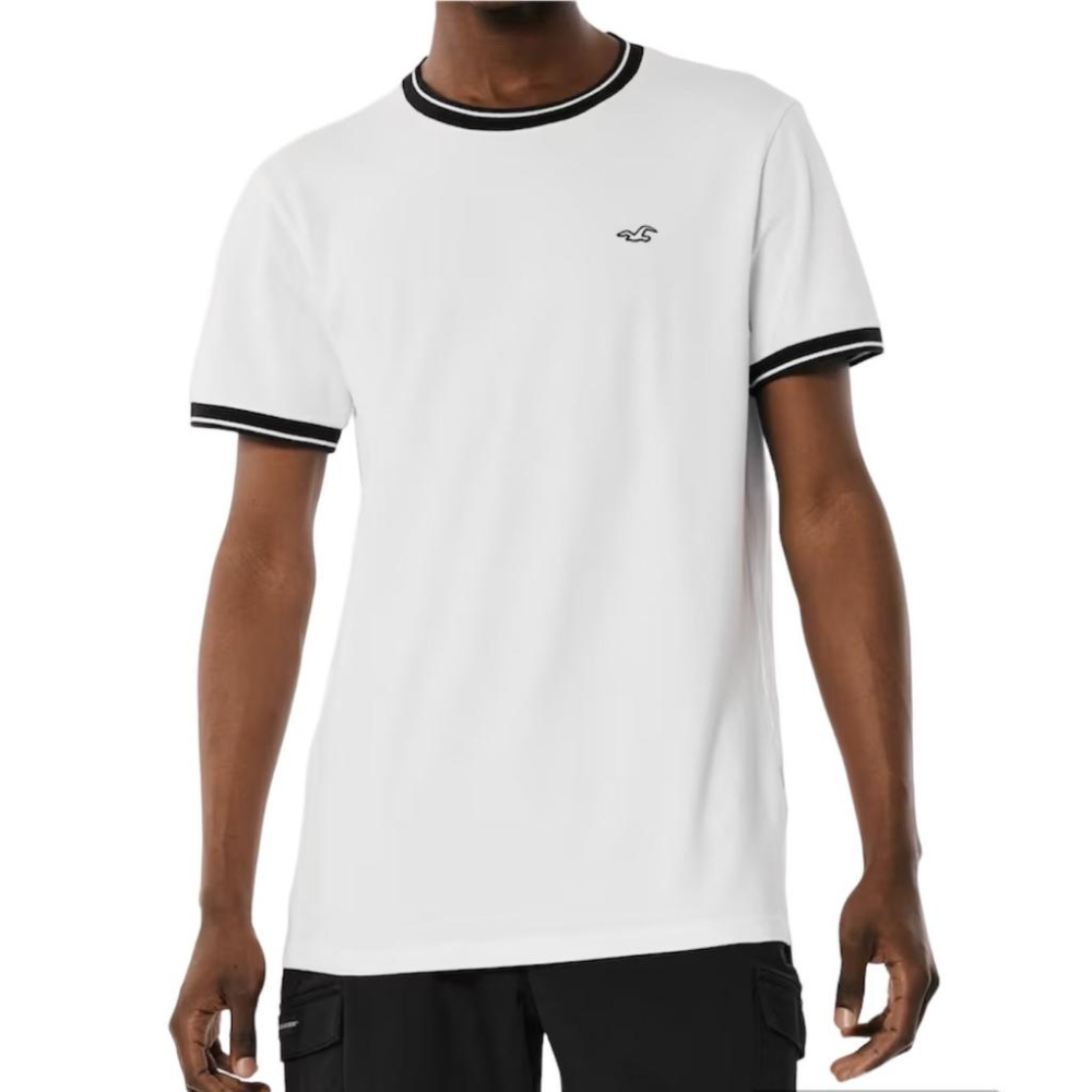 💯保證正品💯HCO Hollister 海鷗 滾邊領 成人版 小LOGO 素T 短T 白色 黑色 29 Huang-RL-細節圖2