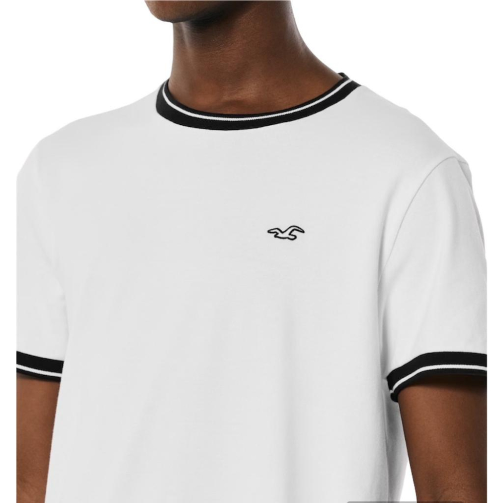 💯保證正品💯HCO Hollister 海鷗 滾邊領 成人版 小LOGO 素T 短T 白色 黑色 29 Huang-RL-細節圖3