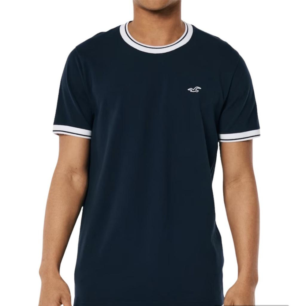 💯保證正品💯HCO Hollister 海鷗 滾邊領 成人版 小LOGO 素T 短T 白色 黑色 29 Huang-RL-細節圖7