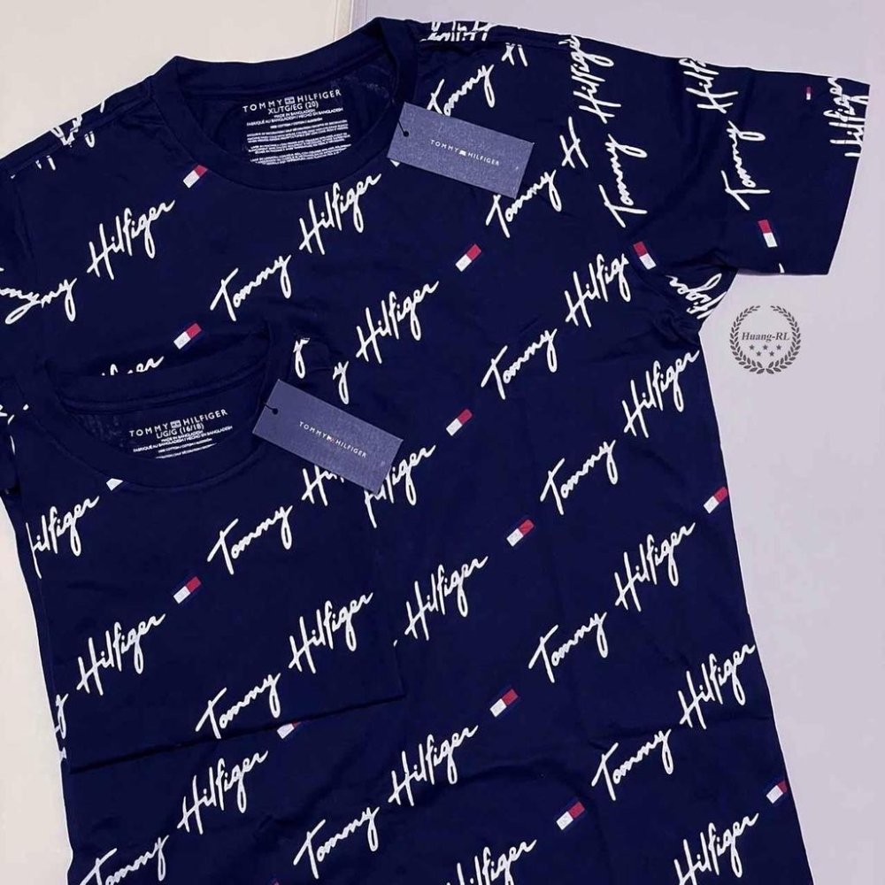 💯保證正品💯Tommy Hilfiger 短袖 T恤 短T 經典滿版Logo 青年版 57-1【Huang-RL】™-細節圖3