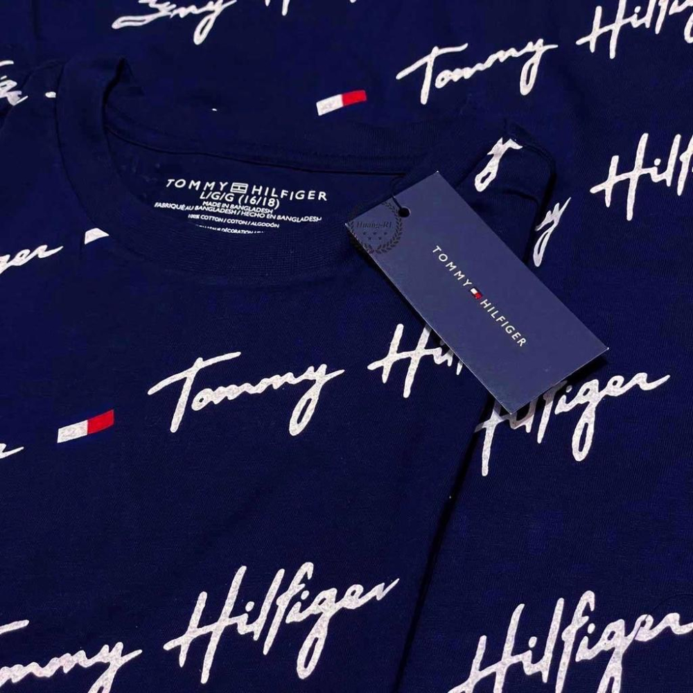 💯保證正品💯Tommy Hilfiger 短袖 T恤 短T 經典滿版Logo 青年版 57-1【Huang-RL】™-細節圖6