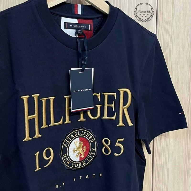 💯保證正品💯Tommy Hilfiger 圓領 素T 大LOGO 金標 成人版  深藍 32【Huang-RL】™-細節圖6