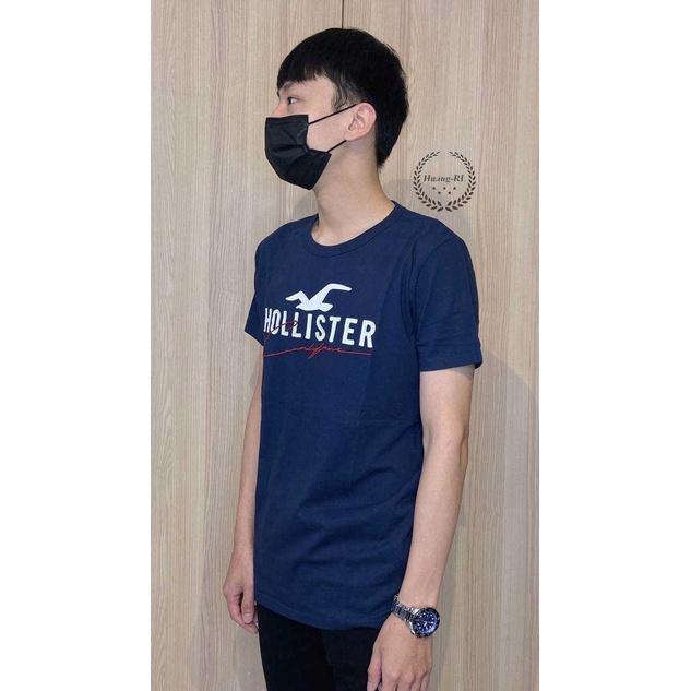 💯保證正品💯HCO Hollister 海鷗 大logo  圓領 成人版 短t 短袖 深藍 108【Huang-RL】™-細節圖5