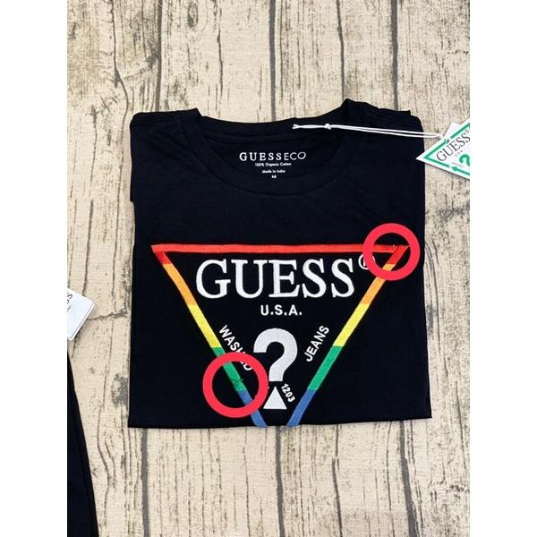 35💯保證正品💯Huang-RL  成人版 Guess 立體 大Logo 經典 圓領 短袖 T恤 短T 刺繡-細節圖6