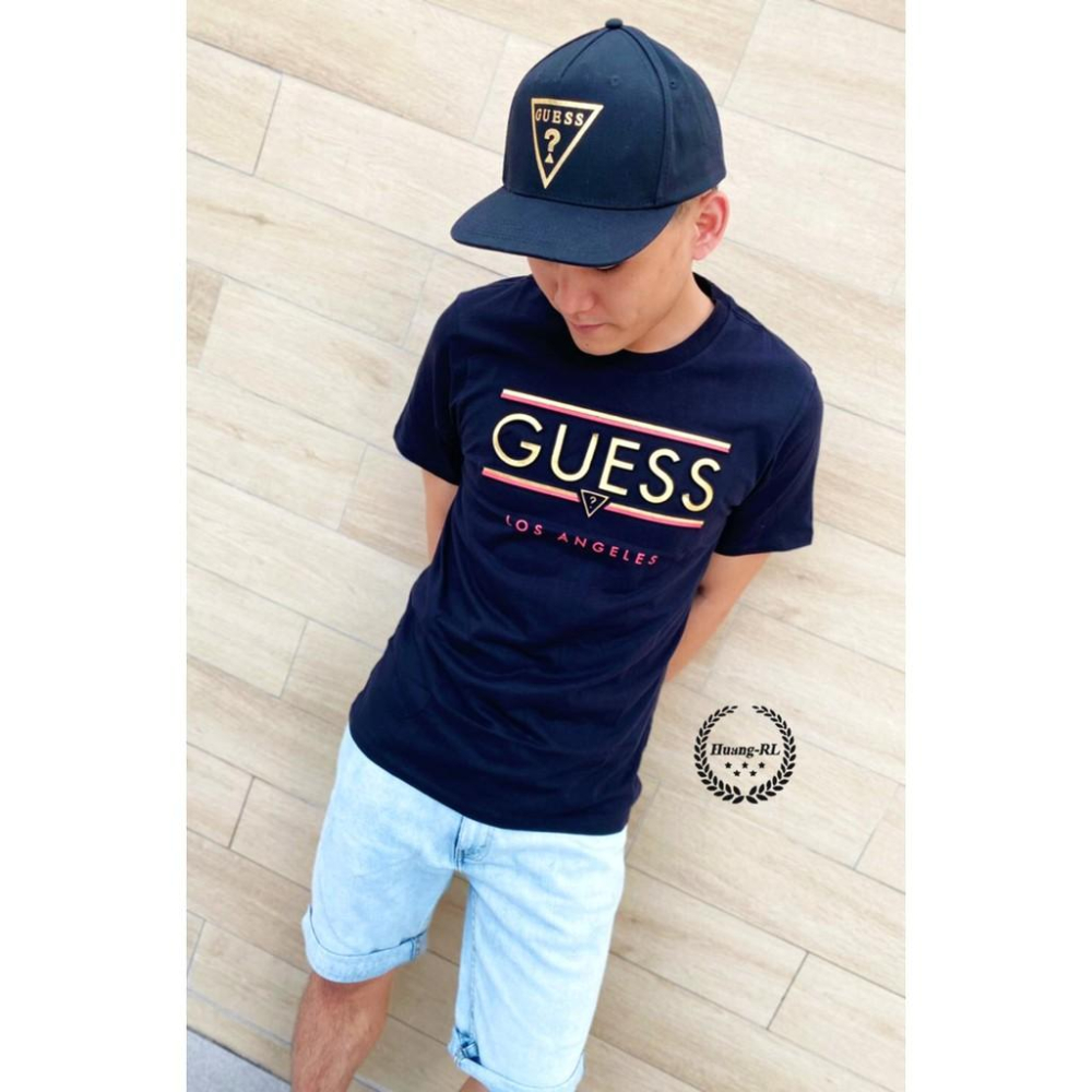 💯保證正品💯Guess 立體大Logo 成人版 短袖 T恤 短T 燙印 白色 黑色 48-22【Huang-RL】™-細節圖3