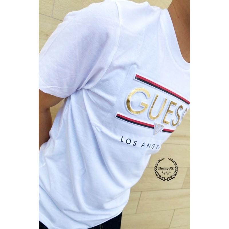 💯保證正品💯Guess 立體大Logo 成人版 短袖 T恤 短T 燙印 白色 黑色 48-22【Huang-RL】™-細節圖7