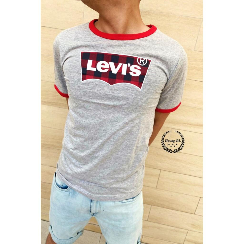 💯保證正品💯Huang-RL Levi＇s 青年版  經典文字 大Logo 圓領短T  情侶裝 Levis 34-細節圖3