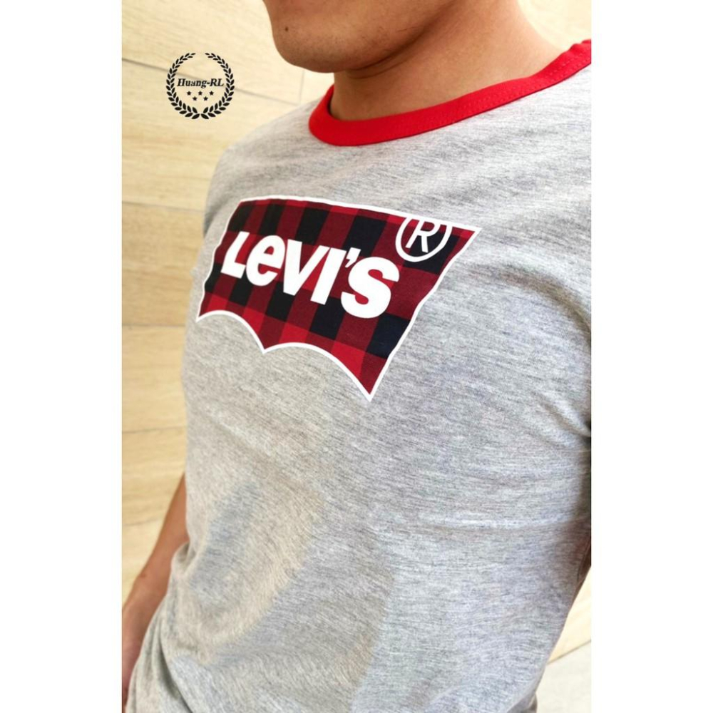 💯保證正品💯Huang-RL Levi＇s 青年版  經典文字 大Logo 圓領短T  情侶裝 Levis 34-細節圖4