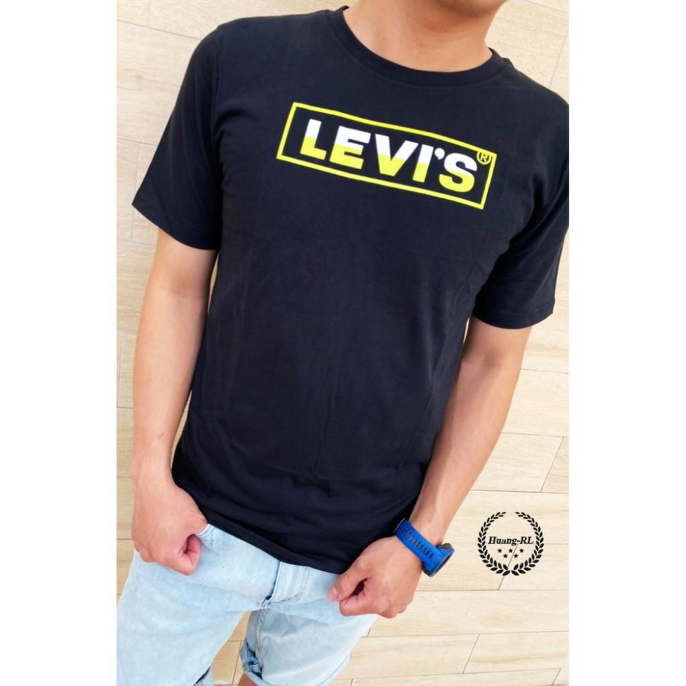 💯保證正品💯Huang-RL Levi＇s 青年版  經典文字 大Logo 圓領短T  情侶裝 Levis 34-細節圖5