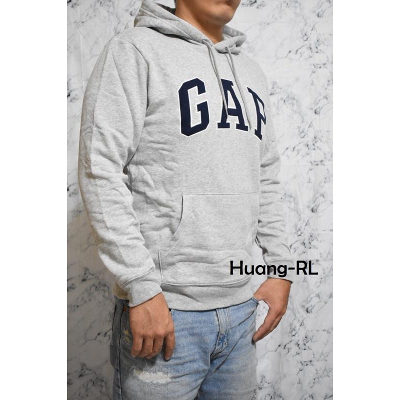 現貨！90💯保證正品💯Huang-RL GAP 連帽帽T (內刷毛) 情侶裝 正品 帽T 深藍 黑色 灰色-細節圖5
