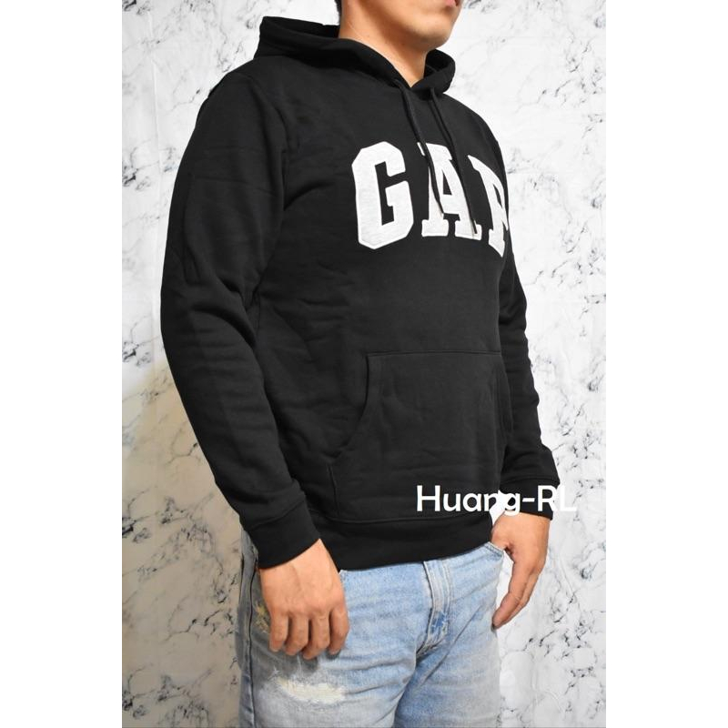現貨！90💯保證正品💯Huang-RL GAP 連帽帽T (內刷毛) 情侶裝 正品 帽T 深藍 黑色 灰色-細節圖6