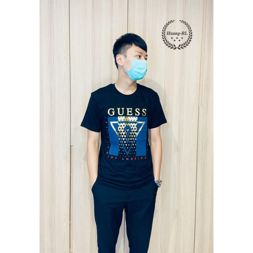 💯保證正品💯Guess 經典大Logo 成人版 短袖 T恤 短T  燙印 黑色 80-2【Huang-RL】™-細節圖4