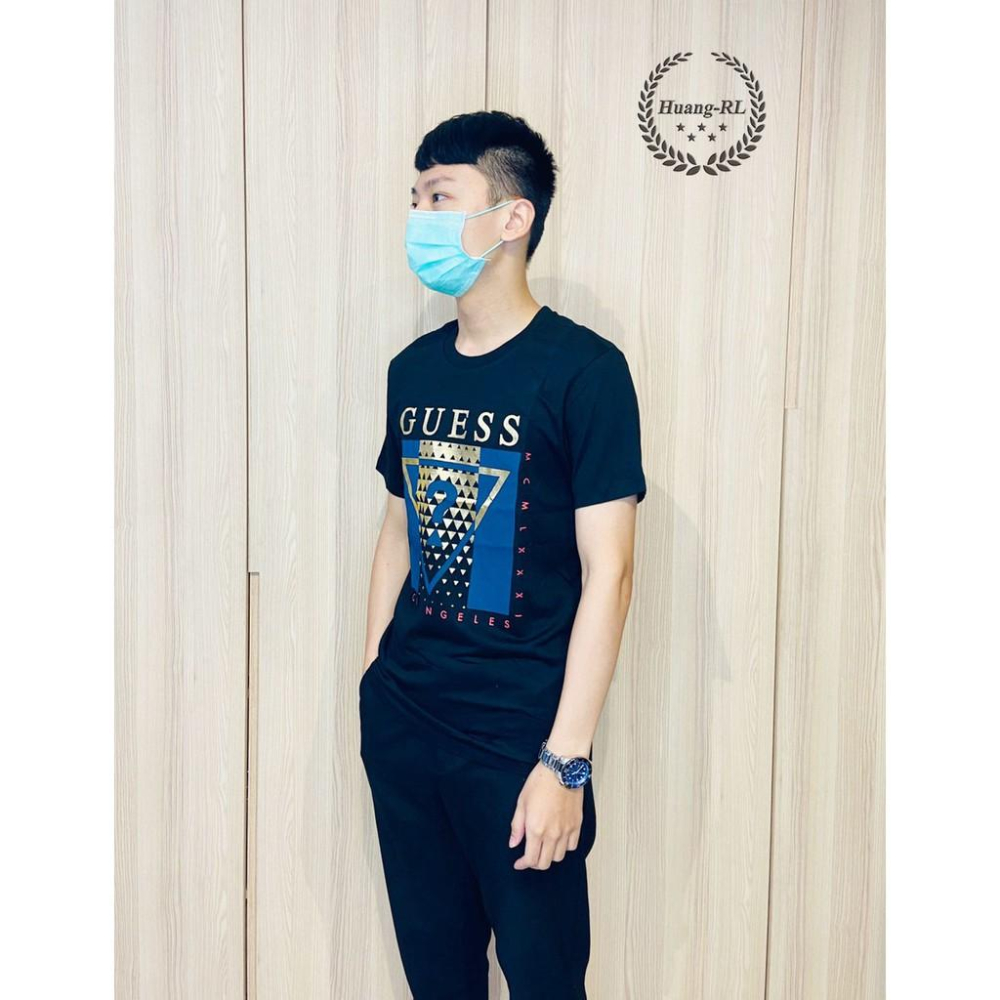 💯保證正品💯Guess 經典大Logo 成人版 短袖 T恤 短T  燙印 黑色 80-2【Huang-RL】™-細節圖5