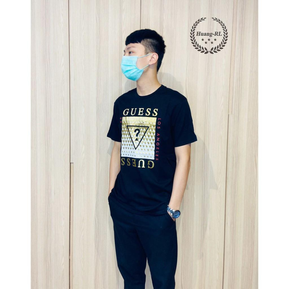 💯保證正品💯Guess 經典大Logo 成人版 短袖 T恤 短T  燙印 黑色 80-2【Huang-RL】™-細節圖6