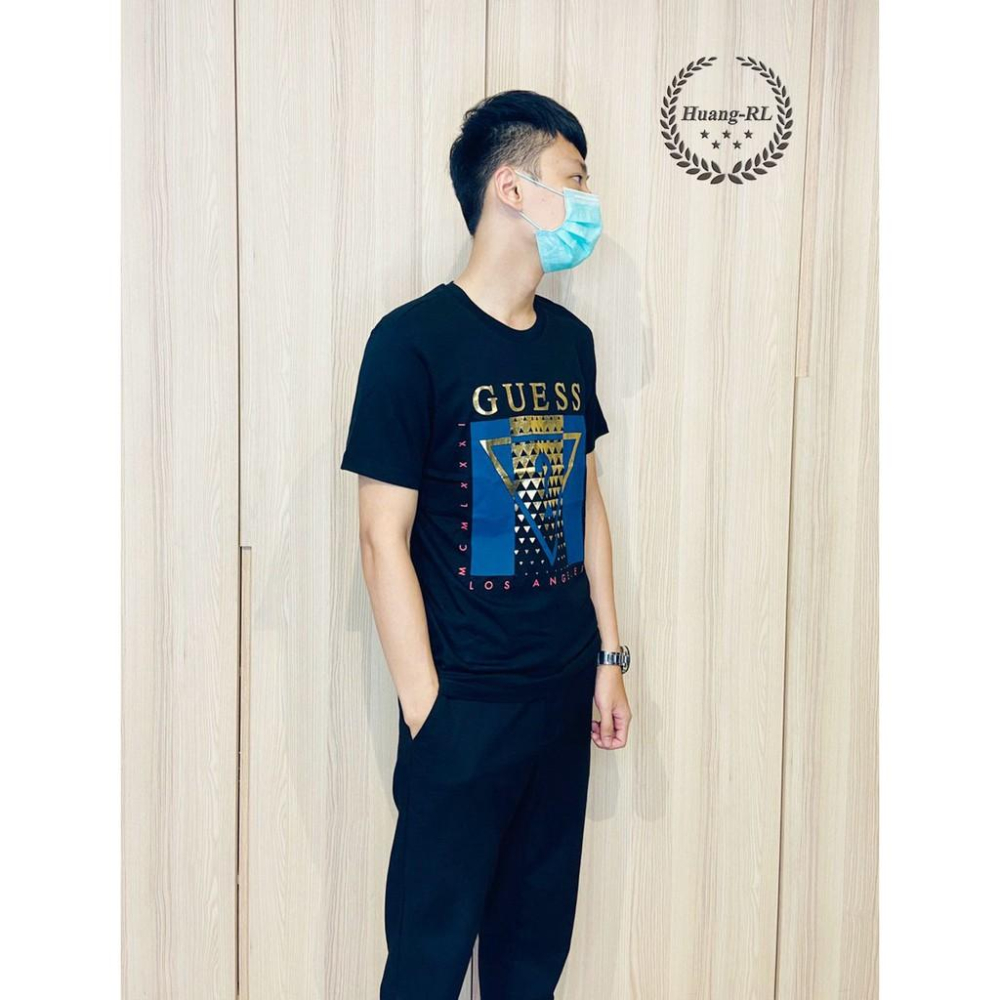 💯保證正品💯Guess 經典大Logo 成人版 短袖 T恤 短T  燙印 黑色 80-2【Huang-RL】™-細節圖9