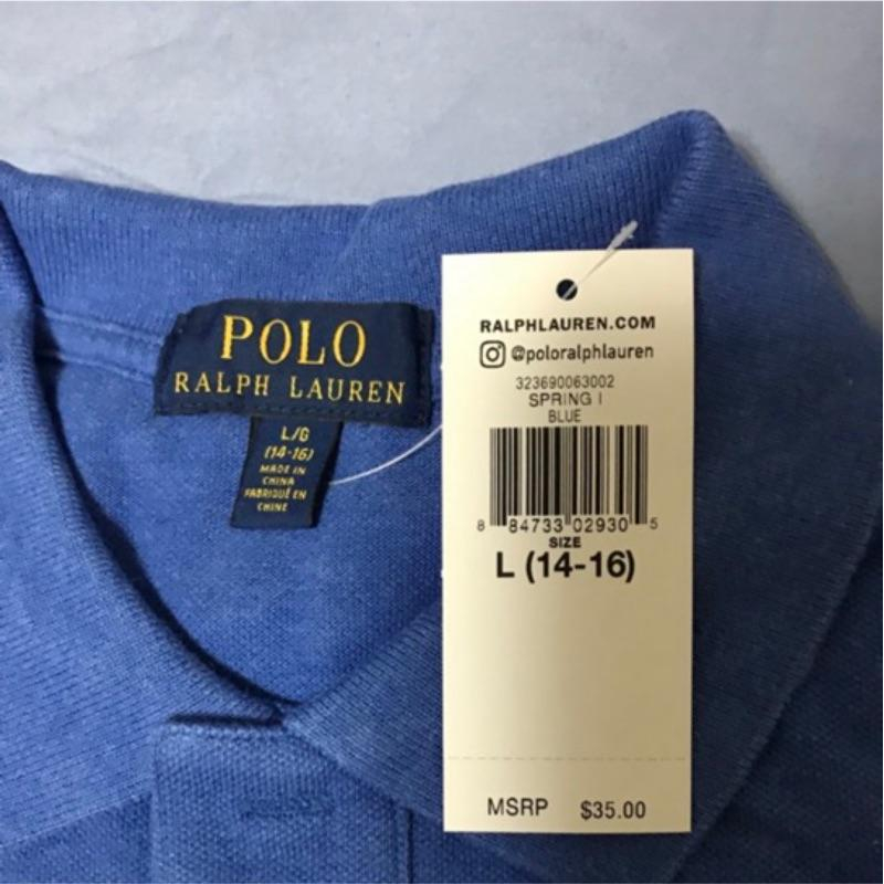 💯保證正品💯Huang-RL Ralph Lauren RL POLO衫 青年版  短袖  小馬   藍色-細節圖3