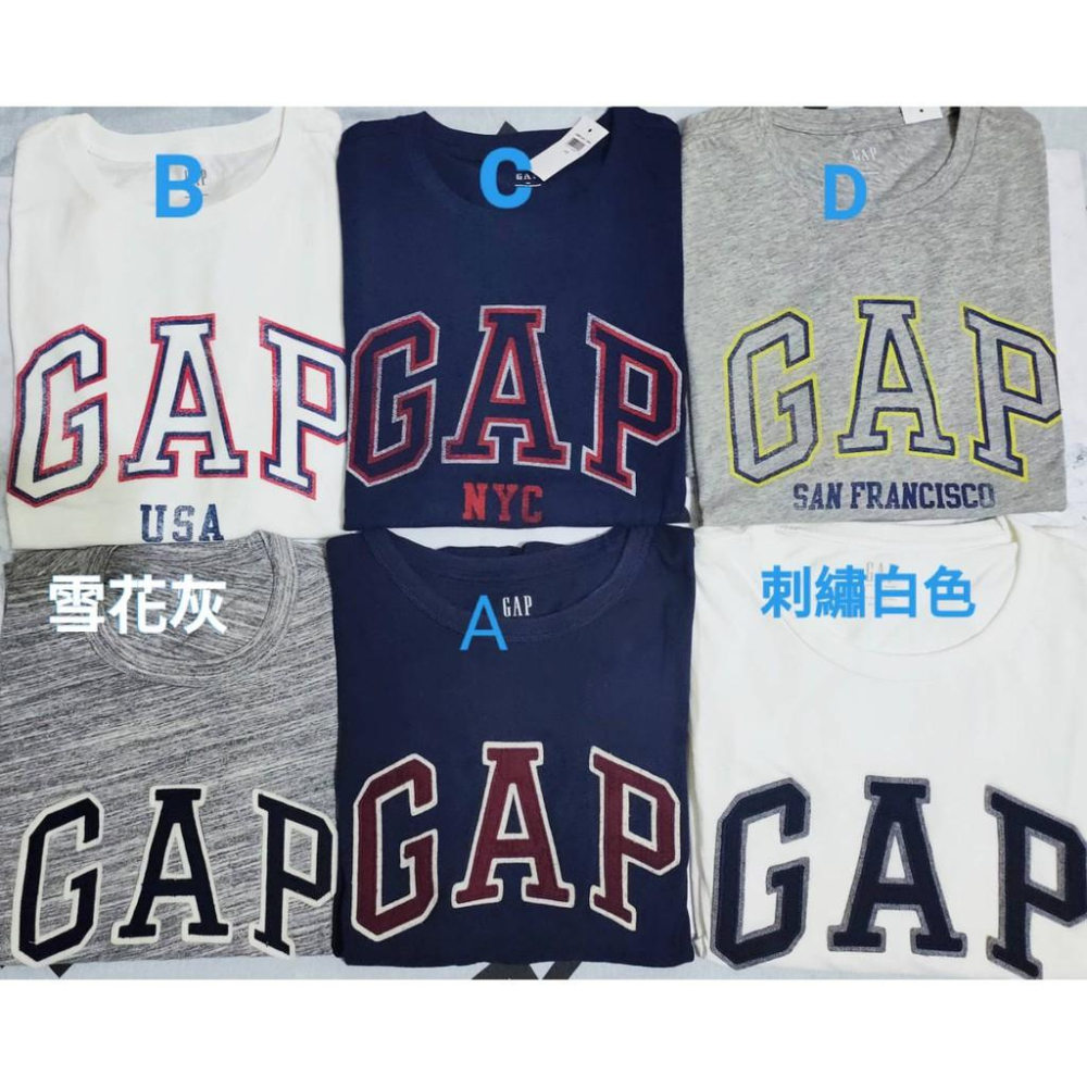 新貨💯保證正品💯Huang-RL GAP 男版  刷舊大logo 短Tee 圓領 短袖T恤   成人版-細節圖2