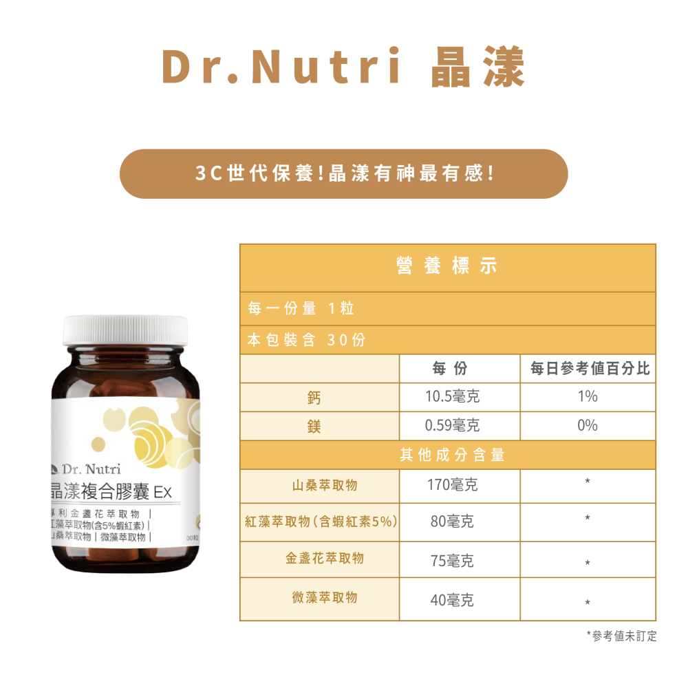 葉黃素：玉米黃素5:1＋山桑子＋4mg 蝦紅素｜Dr.Nutri芯漾生醫｜無硬脂酸鎂二氧化矽｜全素｜30粒｜售1089元-細節圖6